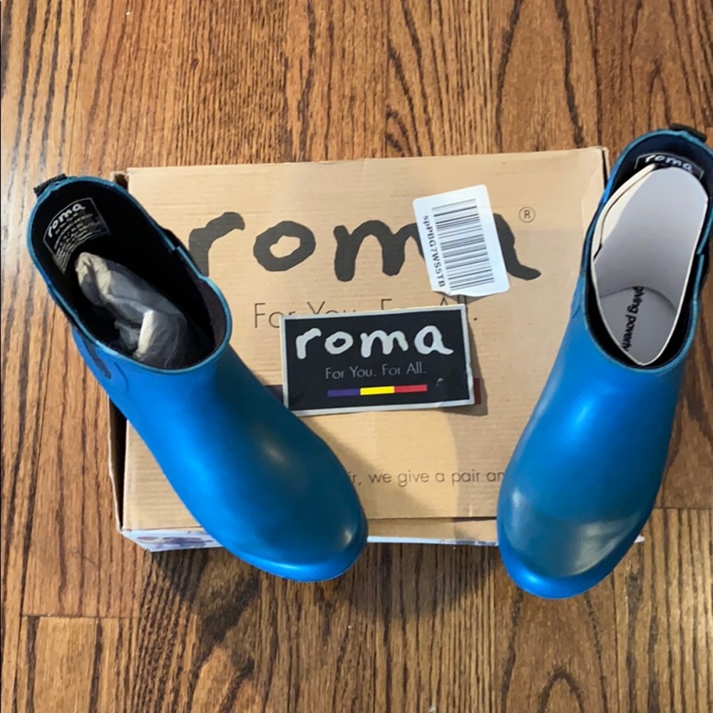 Roma Women's Chelsea Rain Boots 5 M Matte Teal